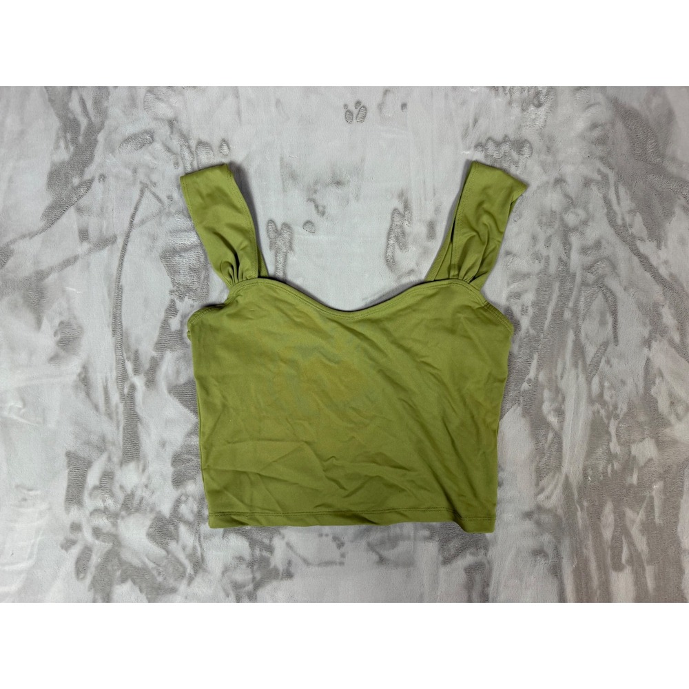 Abercrombie & Fitch Soft AF Collection Olive Green Ruched Strap Crop Top Medium